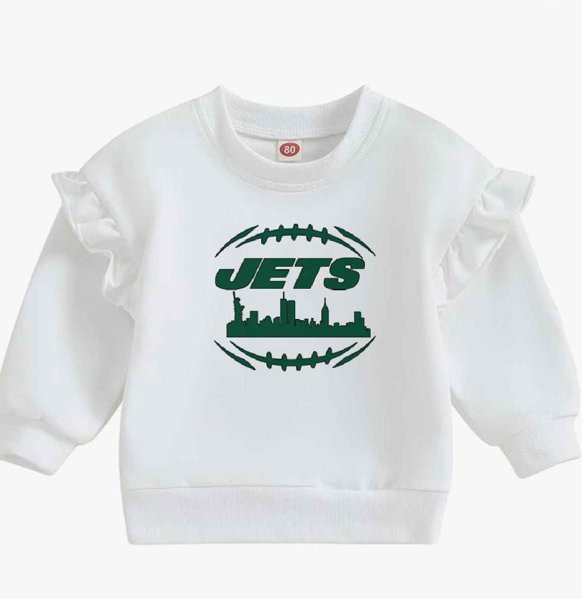 NY Jets Ruffle Sleeve Crewneck Baby Jets Football Gear Jets Shirt baby Oversized Sweatshirt Gender Neutral Toddler Jets Shirt Etsy
