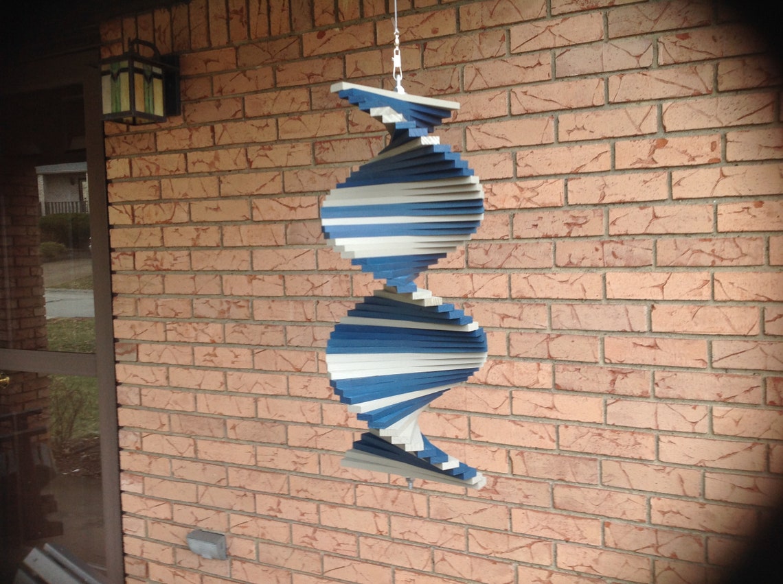 16 wood wind spinner hanging porch decor garden Etsy