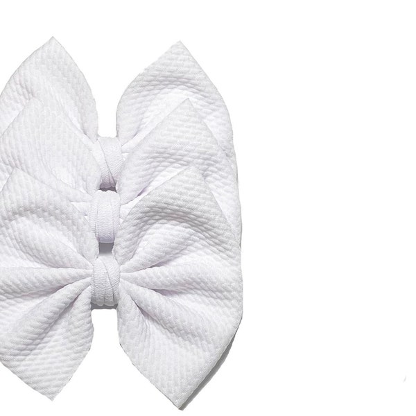 WHITE BOW- Baby Bow, Big Bow White Headband, White Bows, Bow on Nylon, Bow on Clip, Bow Headband, Baby Headband, Toddler Bows, Newborn Bows