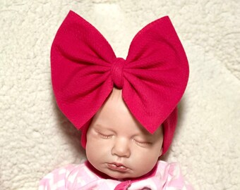 WATERMELON RED Baby Headwrap, Baby Head Wrap; Baby Headband; Red Head Wrap; Red Headband; Big Bow Headband; Baby Bows; Red Bow