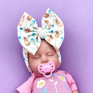 SPRING BUNNY Baby Headwrap, Big Bow Headbands, Baby Headwrap, Baby Headband, Baby Hair Bow, Baby Headbands, Bow Headwrap, Newborn Baby Bow