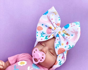 EASTER Headwrap, Big Bow Headbands, Baby Toddler Girl Headband, Big Bow Head Wraps, Baby Turban, Baby Girl Big Bows, Baby Bow Headband