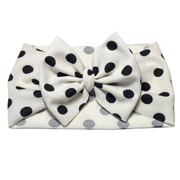 Babyhug Headbands with Bow Applique & Polka Dots Print Free Size Pack of 3 - White & Yellow