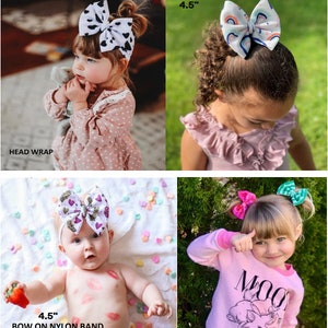 WHITE Baby Headwrap, Baby Headband, Stretchy Headwrap, Baby Girl, Big Bow Headband, Hair Clips, Newborn Headband, Piggies, White Bow image 7
