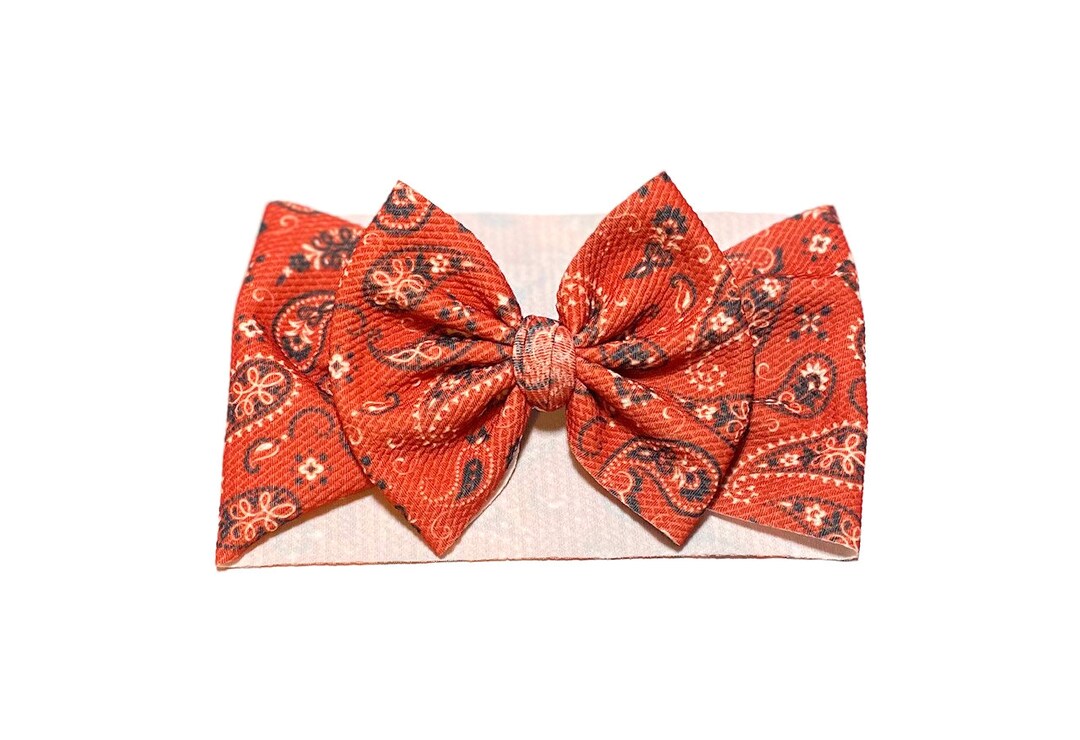 RED BANDANA PRINT Baby Head Wrap Baby Headwrap Big Bow Big Etsy UK