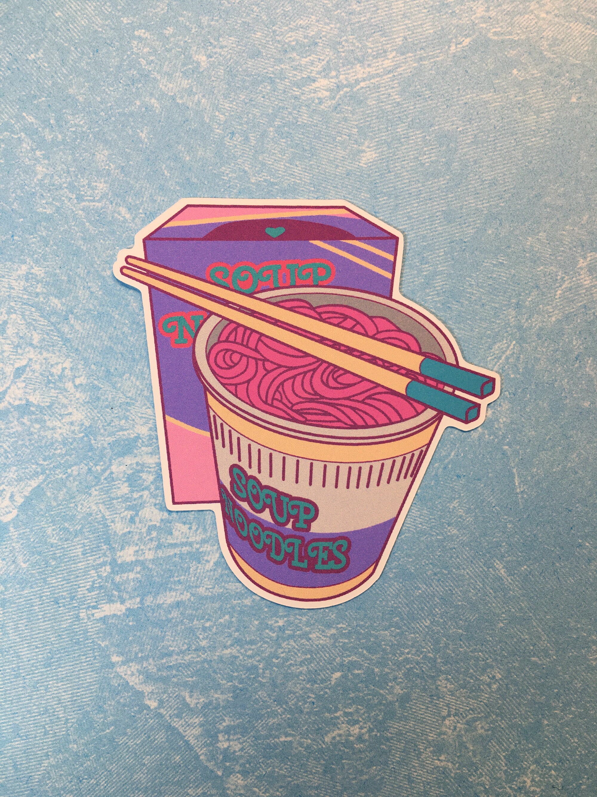 Soup noodles sticker cup noodles ramen chopsticks Etsy