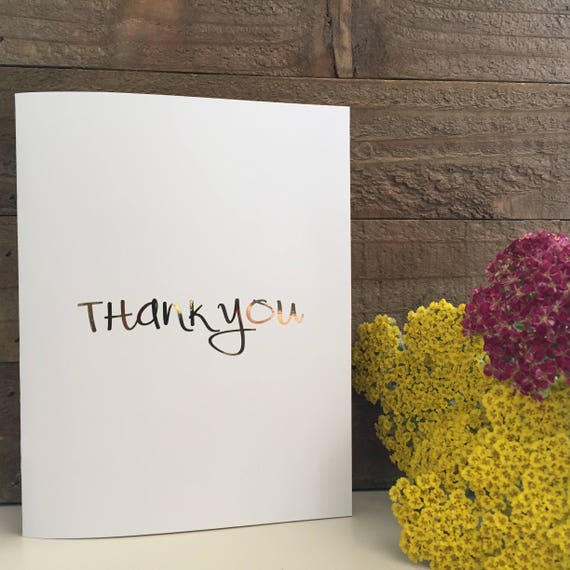 Thank You Card Set / Gold Foil Card Set / Blank Greeting Cards Etsy