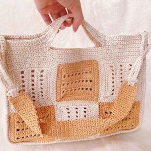 bandoulière au crochet fait main, sac à bandoulière carré grand-mère pour le travail et l'école | Cadeau pour elle, maman, fille, anniversaire, fête des mères, Saint-Valentin