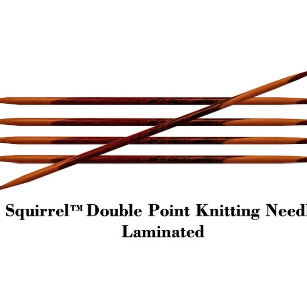 Squirrel Hand-Made Laminated Wood Double-Pointed Knitting Needles - 5pcs/set