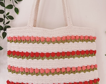 Handgemachte häkeln Blume Tasche, Tulpe Design