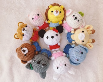 Handmade häkeln Tier Schlüsselanhänger | Amigurumi Plushie Geschenk