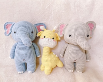 Handmade häkeln Elefant Plüsch, Amigurumi Giraffe, Big Hug Spielzeug