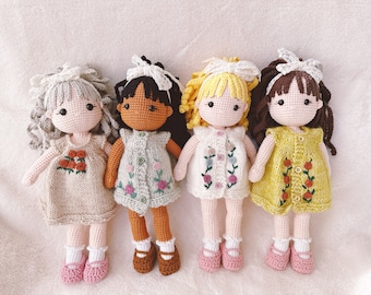 Handgemachte Häkelpuppe Strickkleid, Big Hug Größe | Geburtstag, Weihnachten, Valentinstag Geschenk | Geschenk für Mädchen, Kind, Kinder, Sie | Plüschtier