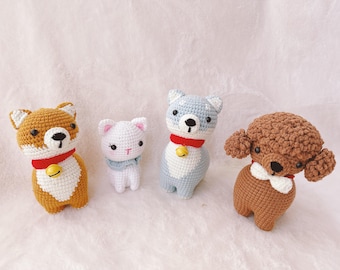 Handgemachte häkeln Amigurumi Plüschtier, Corgis, Pudel, Kätzchen, Geschenk für Kind