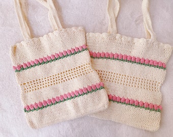 Handgemachte Gehäkelte Tulpe Tasche | Elegante Schulter Geldbörse