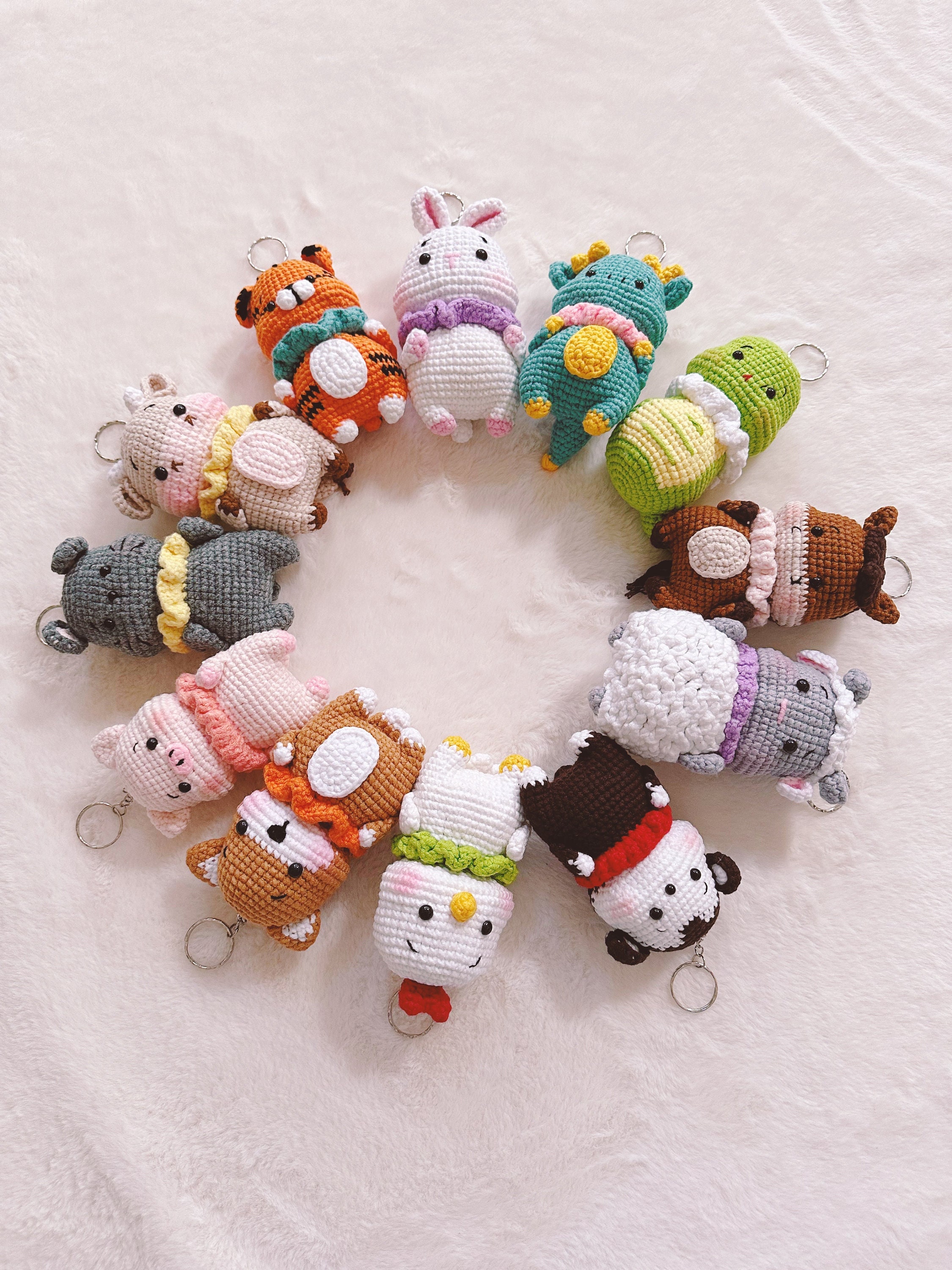 Handmade Crochet Amigurumi Keychain | Zodiac Animals | Birthday