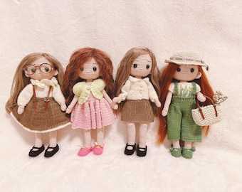 Handgemachte Häkelpuppe | Stricken Sie Kleidung, kostbares Geschenk