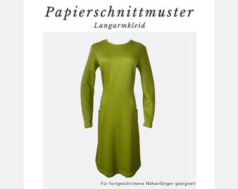 Paper pattern: long sleeve dress