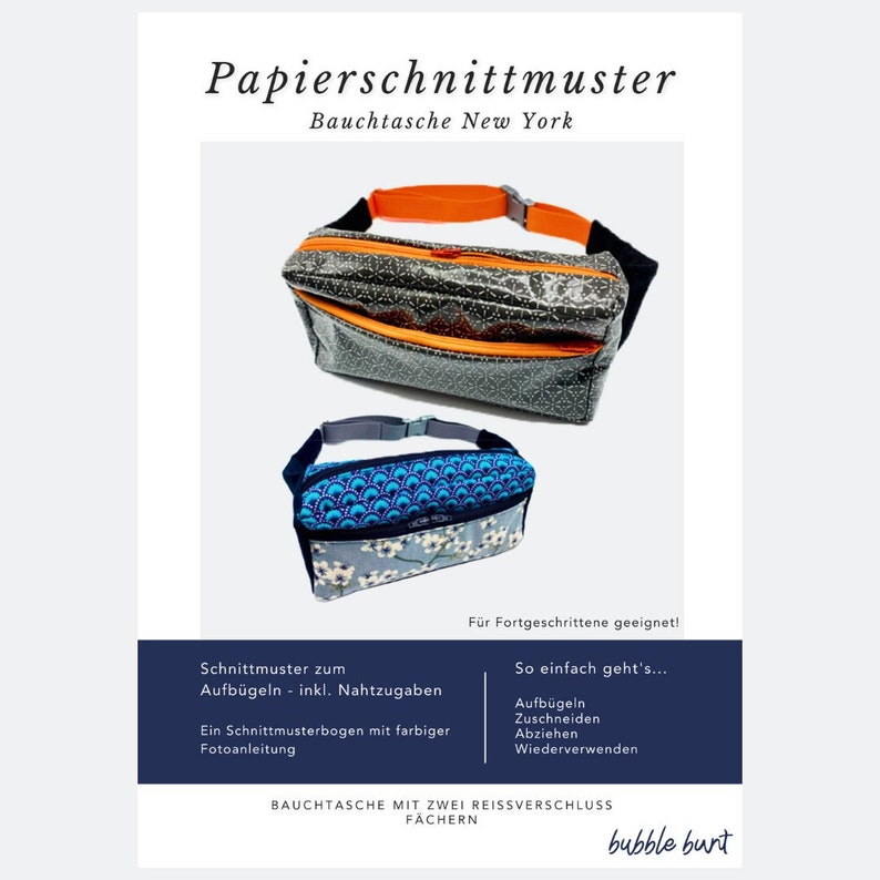 Papierschnittmuster: Bauchtasche New York Bild 1