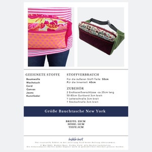 Papierschnittmuster: Bauchtasche New York Bild 2