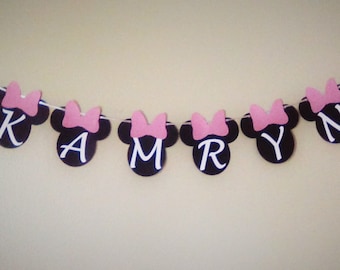 Minnie Mouse Inspired Custom Name Banner | Mickey Mouse Party Decorations | Minnie Mouse Birthday Party