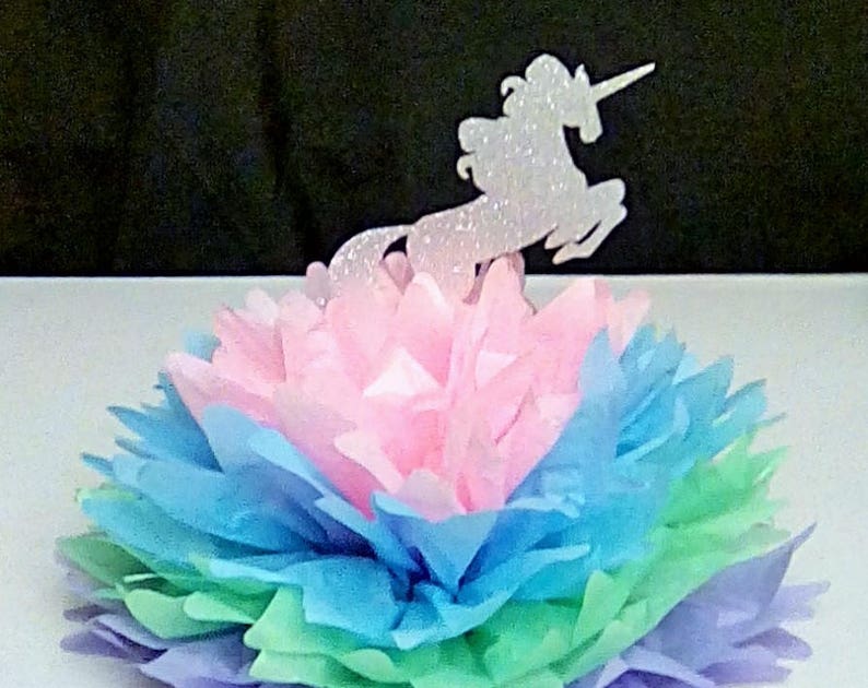 Unicorn Pom Unicorn Birthday Party Unicorn Party Decor Unicorn Centerpiece