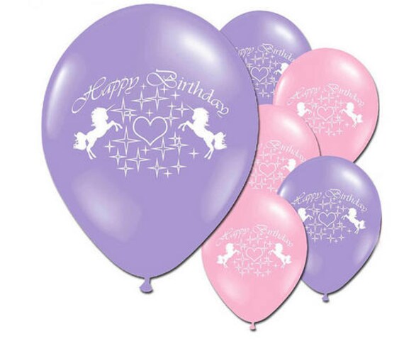 photo Happy Birthday Pink And Purple Balloons unicorn happy birthday 12 latex