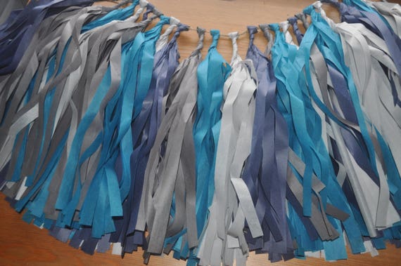 Teal Navy And Grey Tassels Baby Shower Decorations Etsy