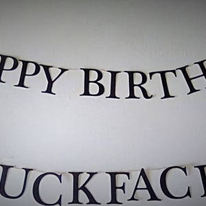 Happy Birthday Fuckface | Dark Humor Banner | Birthday Party Banner | Funny Banner | Glitter Party Banner