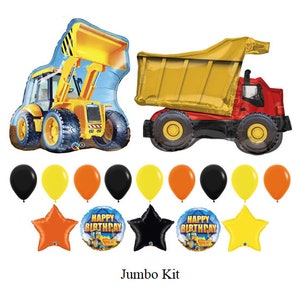 Construction Truck Balloon Pack | Digger Birthday Party Decor | Birthday Balloons