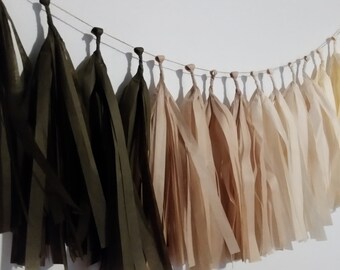 Brown Ombre Tassel Garland | Steampunk Decor | Diesel Punk Decorations | Autumn Tassels