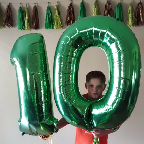 Green Giant Number Balloons | Choose Your Number | Birthday Decorations