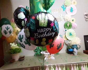 Cactus Balloon Bouquet | Margarita Birthday Party | Desert Themed Birthday | Fiesta