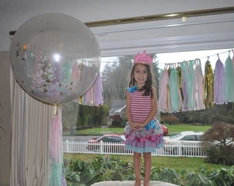 36" Confetti Balloons | Unicorn Confetti Balloons | Princess Birthday Party Decor