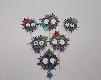 Soot Sprite Cupcake Toppers - France Dust Bunny Party Décor ( Décorations d'esprit de charbon