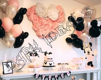 Minnie Pom Kit Wall Decoration | Minnie Mouse Party Decorations | Minnie Mouse Birthday Party