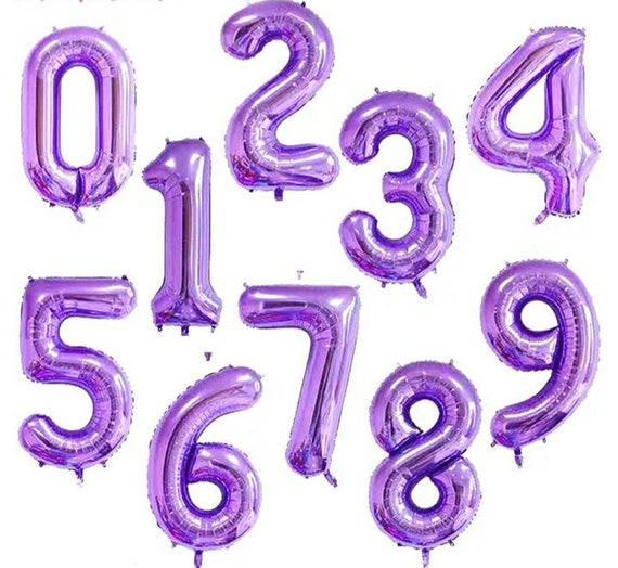 Purple online number balloons
