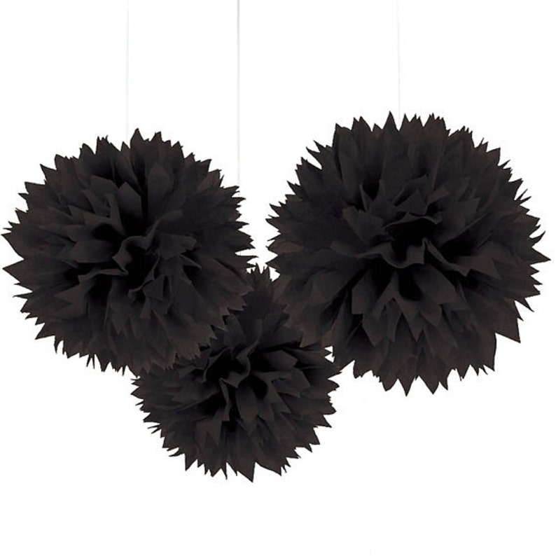 Set of 6 Poms Burgundy and Black Pom Kit Tissue Paper Etsy