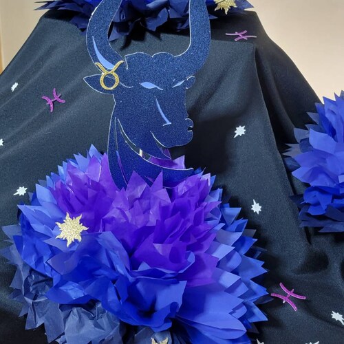 Zodiac Poms Birthday Centerpieces Astrological Decorations Etsy