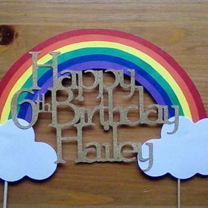 Unicorn Cake Topper Rainbow Unicorn Cake Topper Unicorn Party Rainbow Brite Birthday image 3