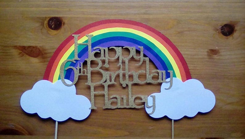 Unicorn Cake Topper Rainbow Unicorn Cake Topper Unicorn Party Rainbow Brite Birthday image 3