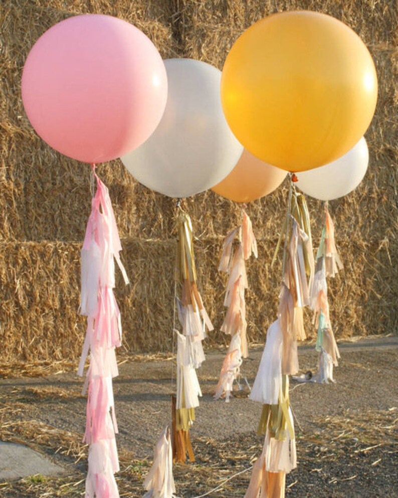 36 Inch Balloon Bouquet In Light Pink Gold And White Etsy