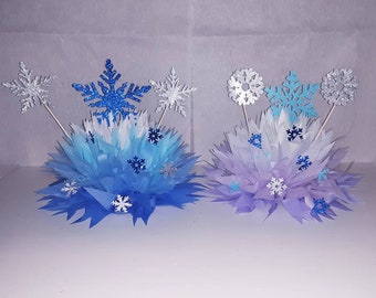 Frozen Poms | Snowflake Poms | Frozen Party Decor | Snowflake Pom Centerpiece