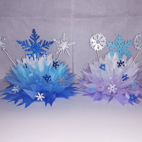 Frozen Poms | Snowflake Poms | Frozen Party Decor | Snowflake Pom Centerpiece