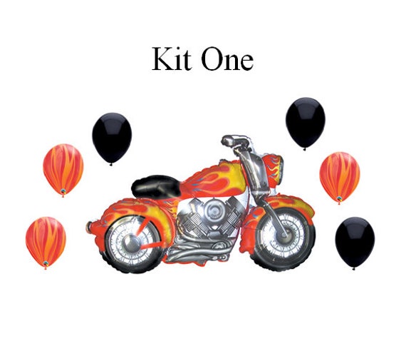 Motorcycle Balloons Motorcycle Birthday Party Motorcycle Etsy