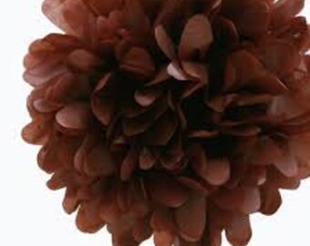 Brown Pom | Tissue Paper Flower | Pom Pom | Diesel Punk Decor | Steampunk Decorations