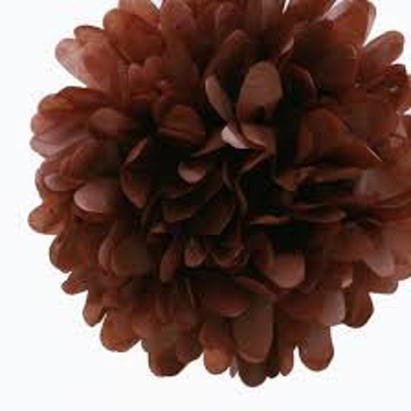 Brown Pom | Tissue Paper Flower | Pom Pom | Diesel Punk Decor | Steampunk Decorations