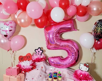 Giant Glittery Number Balloon | Holographic Number Balloon in Gold, Rose Gold, Pink, and Blue