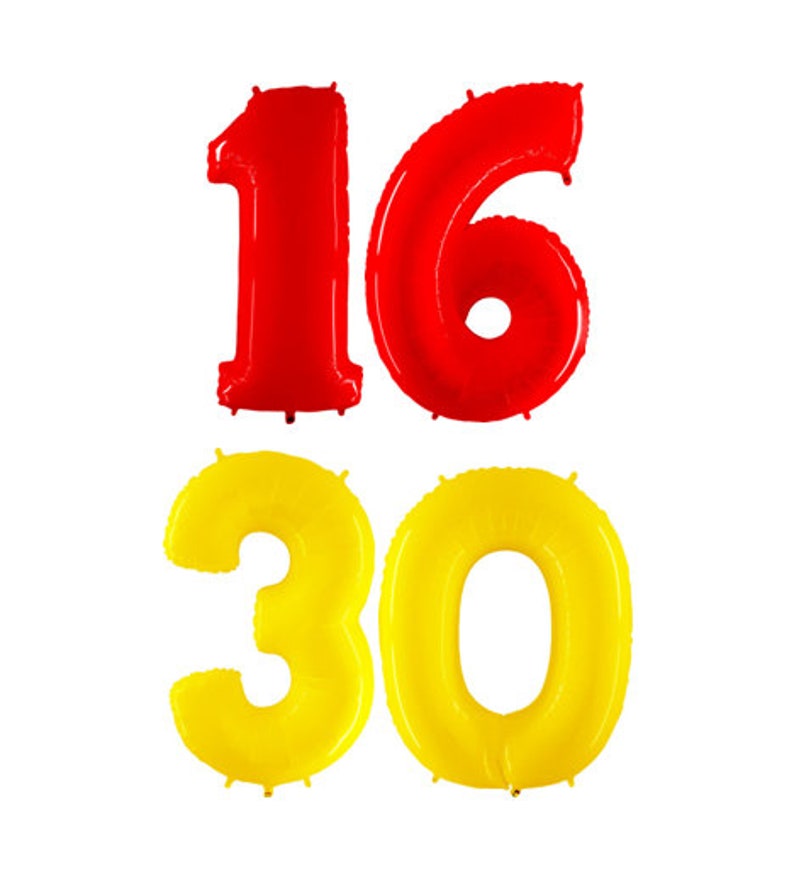 Giant Neon Number Balloon Florescent Numbers Extra Bright Number Balloons image 2