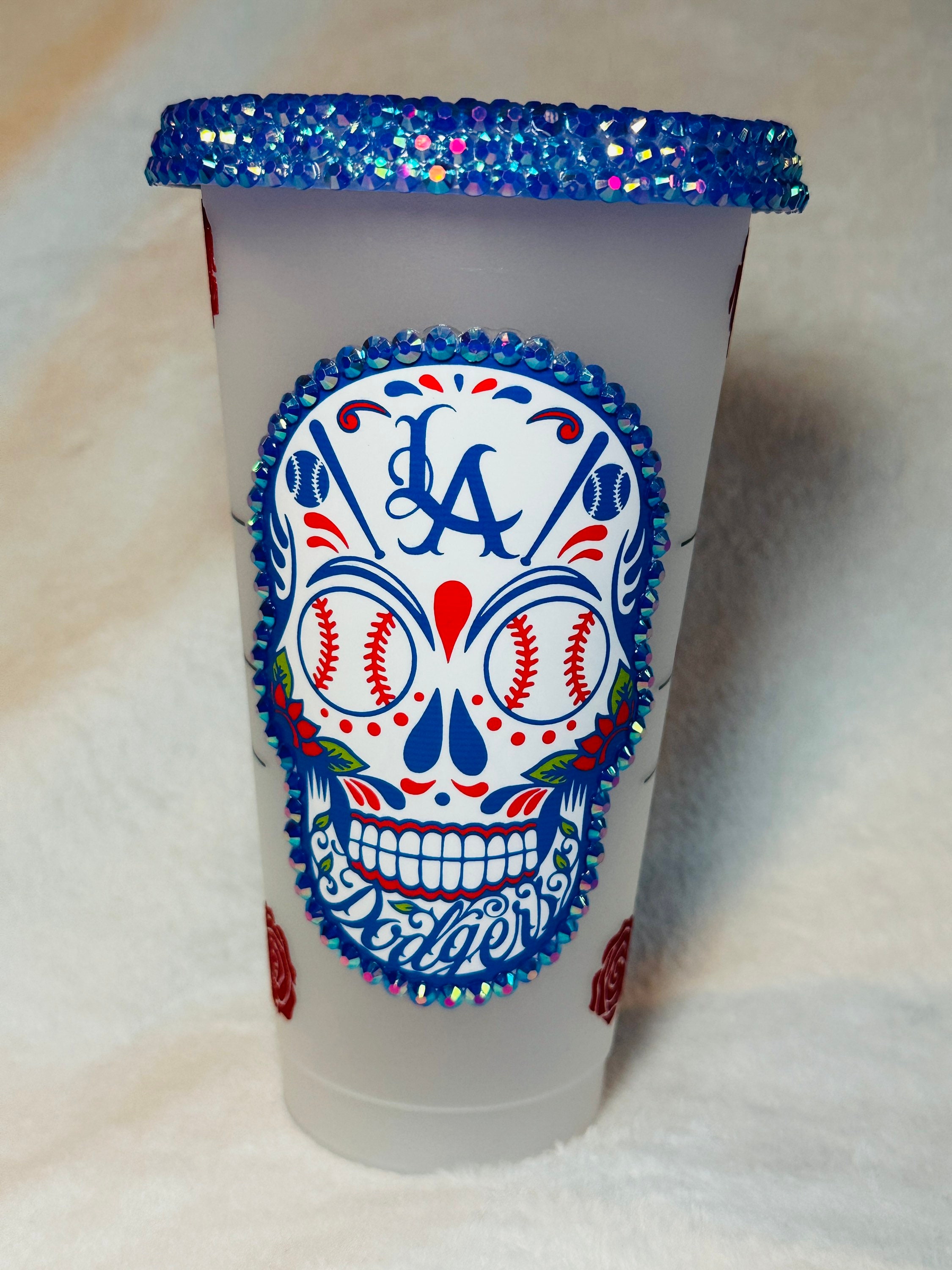 Handmade LA Dodgers Sugar Skull Sign